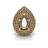 Double Scallop Set Pear Halo Pendant