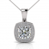 Cushion Claw Double Halo Pave Set Enhancer