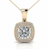 Cushion Claw Double Halo Pave Set Enhancer