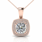 Cushion Claw Double Halo Pave Set Enhancer