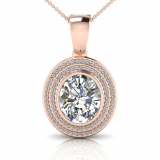 Oval Bezel Double Halo Pave Set Enhancer