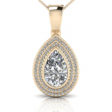 Pear Bezel Double Halo Pave Set Enhancer