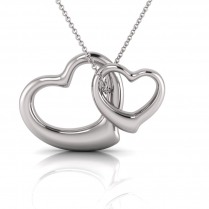 Two Tone Double Fluid Heart Pendant