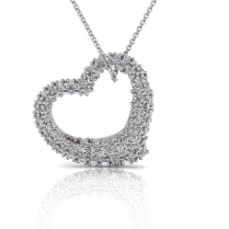 Pave Set Fluid Heart Pendant