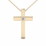 Single Bezel Set Cross Pendant