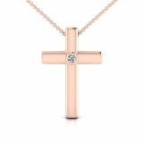 Single Bezel Set Cross Pendant