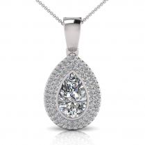 Pear Bezel Set And Double Halo Scallop Set Enhancer