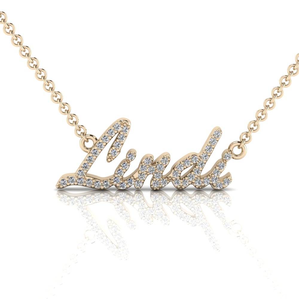 Order Lindi or Request Custom Diamond Name Pendant Chemgold