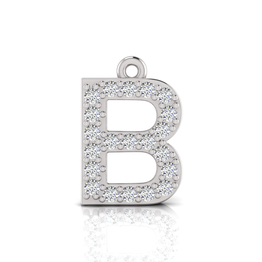 Claw Set Letter Pendant = Initial B Chemgold