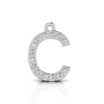 Claw Set Letter Pendant = Initial C