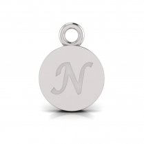 Disk Letter Pendant = Initial N