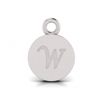 Disk Letter Pendant = Initial W