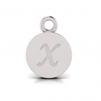 Disk Letter Pendant = Initial X