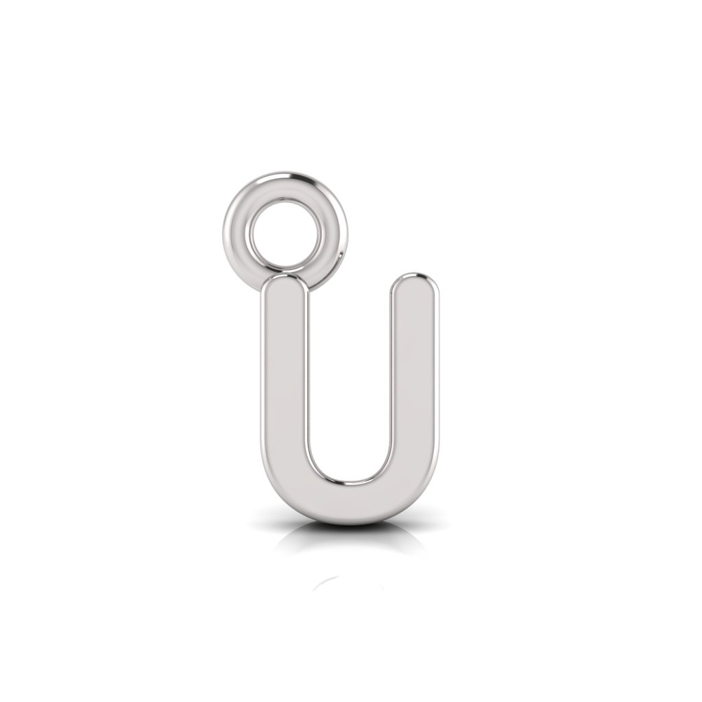 Block Letter Pendant = Initial U Chemgold