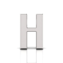 Slider Letter Pendant = Initial H
