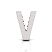 Slider Letter Pendant = Initial V