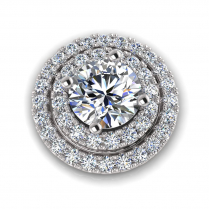 Double Scallop Set Round Halo Earring