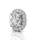 Single Scallop Set Round Halo Earring