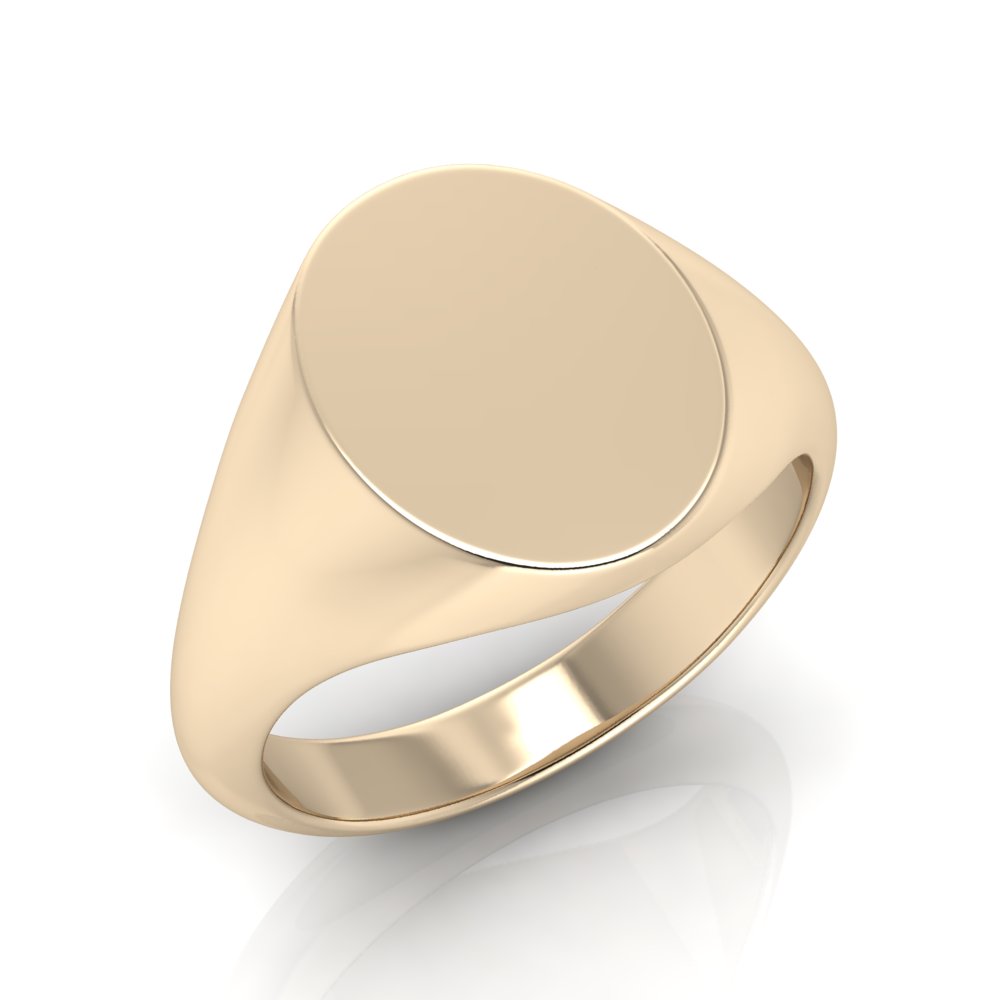 Ladies Oval Shaped Signet Ring Chemgold