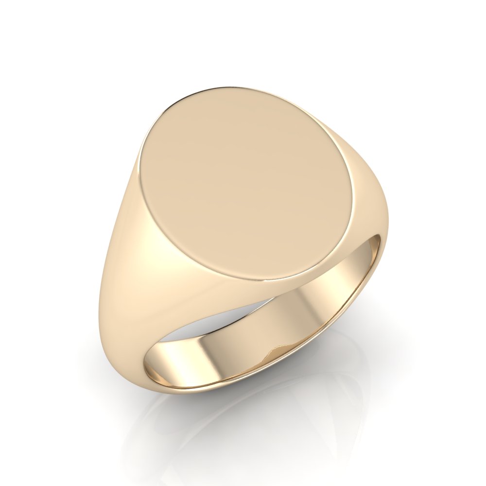 Gents Medium Size Oval Shaped Signet Ring Chemgold