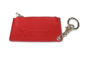 Akrapovic Leather Zip Keychain - Red