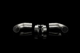 Akrapovic Link Pipe Set (SS) to Mount Tips on Stock Set (SS) for VW Mk6 GTI