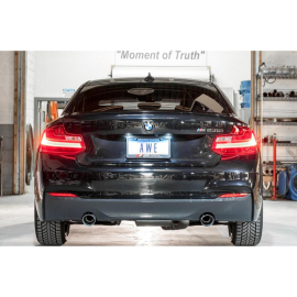 AWE BMW F22 M235i / M240i Touring Edition Axle-Back Exhaust - Chrome Silver Tips (90mm)