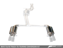 AWE Audi B8 / B8.5 S4 3.0T Touring Edition Exhaust - Chrome Silver Tips (90mm)