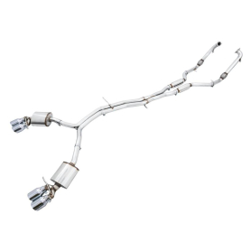 AWE Audi B9 S4 Touring Edition Exhaust - Non-Resonated (Silver 102mm Tips)