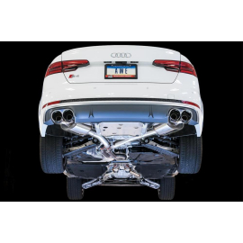 AWE Audi B9 S4 Touring Edition Exhaust - Non-Resonated (Silver 102mm Tips)