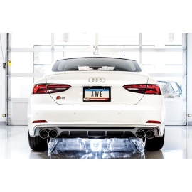 AWE Audi B9 S4 Touring Edition Exhaust - Non-Resonated (Silver 102mm Tips)