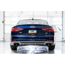 AWE Audi B9 S5 Coupe 3.0T Track Edition Exhaust - Chrome Silver Tips (102mm)