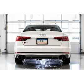 AWE Audi B9 S5 Sportback Track Edition Exhaust - Non-Resonated (Black 102mm Tips)