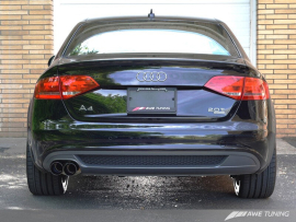 AWE Audi B8 A4 Touring Edition Exhaust - Single Side Polished Silver Tips