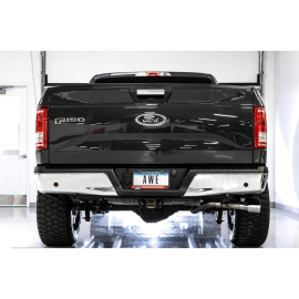 AWE 2015+ Ford F-150 0FG Single Exit Performance Exhaust System w/4.5in Chrome Silver Tips