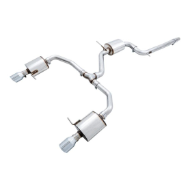 AWE 18-21 Volkswagen Jetta GLI Mk7 Touring Exhaust - Chrome Silver Tips (Fits High-Flow DP)