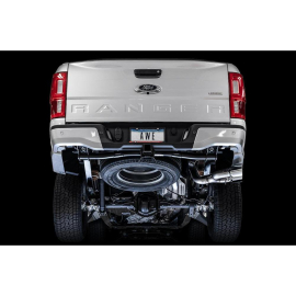 AWE 2019+ Ford Ranger 0FG Performance Exhaust System - Chrome Silver Tips & Bash Guard