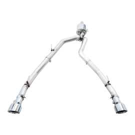 AWE 09-18 RAM 1500 5.7L (w/Cutouts) 0FG Dual Rear Exit Cat-Back Exhaust - Chrome Silver Tips