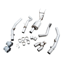 AWE 09-18 RAM 1500 5.7L (w/Cutouts) 0FG Dual Rear Exit Cat-Back Exhaust - Chrome Silver Tips