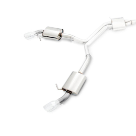 AWE Audi B9 A4 Touring Edition Exhaust Dual Outlet - Chrome Silver Tips (Includes DP)