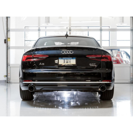 AWE Audi B9 A5 Touring Edition Exhaust Dual Outlet - Chrome Silver Tips (Includes DP)