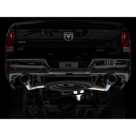 AWE 09-18 RAM 1500 5.7L (w/o Cutout) 0FG Dual Rear Exit Cat-Back Exhaust - Chrome Silver Tips