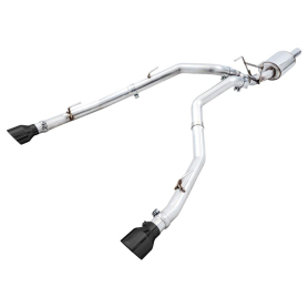 AWE 09-18 RAM 1500 5.7L (w/Cutouts) 0FG Dual Rear Exit Cat-Back Exhaust - Diamond Black Tips