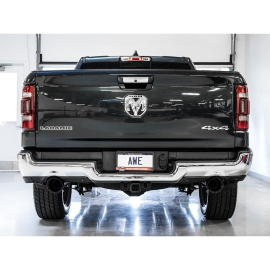 AWE 19-21 RAM 1500 5.7L (w/Cutouts) 0FG Dual Rear Exit Cat-Back Exhaust - Diamond Black Tips