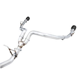 AWE 19-21 RAM 1500 5.7L (w/Cutouts) 0FG Dual Rear Exit Cat-Back Exhaust - Diamond Black Tips