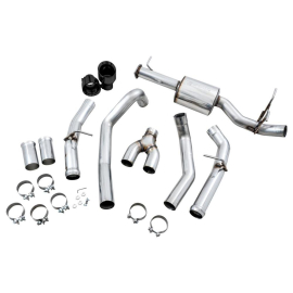 AWE 19-21 RAM 1500 5.7L (w/Cutouts) 0FG Dual Rear Exit Cat-Back Exhaust - Diamond Black Tips