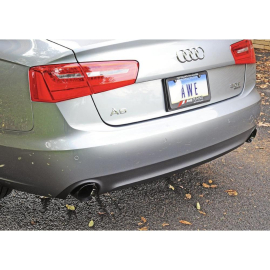 AWE Audi C7 A6 3.0T Touring Edition Exhaust - Dual Outlet Diamond Black Tips