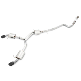 AWE Audi B9 A4 Touring Edition Exhaust Dual Outlet - Diamond Black Tips (Includes DP)