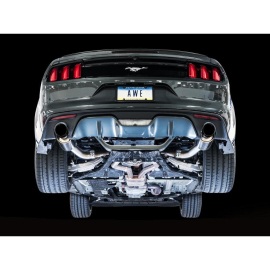 AWE S550 Mustang EcoBoost Axle-back Exhaust - Touring Edition (Diamond Black Tips)