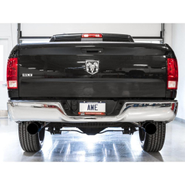 AWE 09-18 RAM 1500 5.7L (w/o Cutout) 0FG Dual Rear Exit Cat-Back Exhaust - Diamond Black Tips